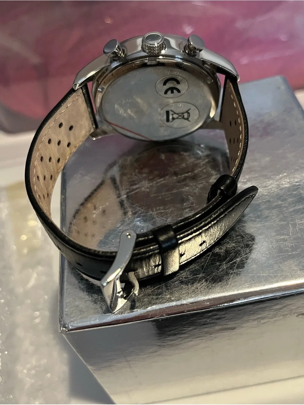 Versus Versace Silver Case White Dial Black Accents Men's Chronograph Watch